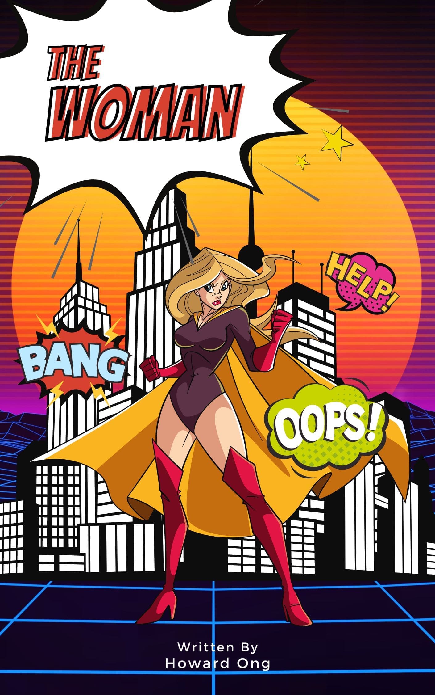 A comic book cover featuring a woman in a captivating pose, ready to embark on an exciting adventure.